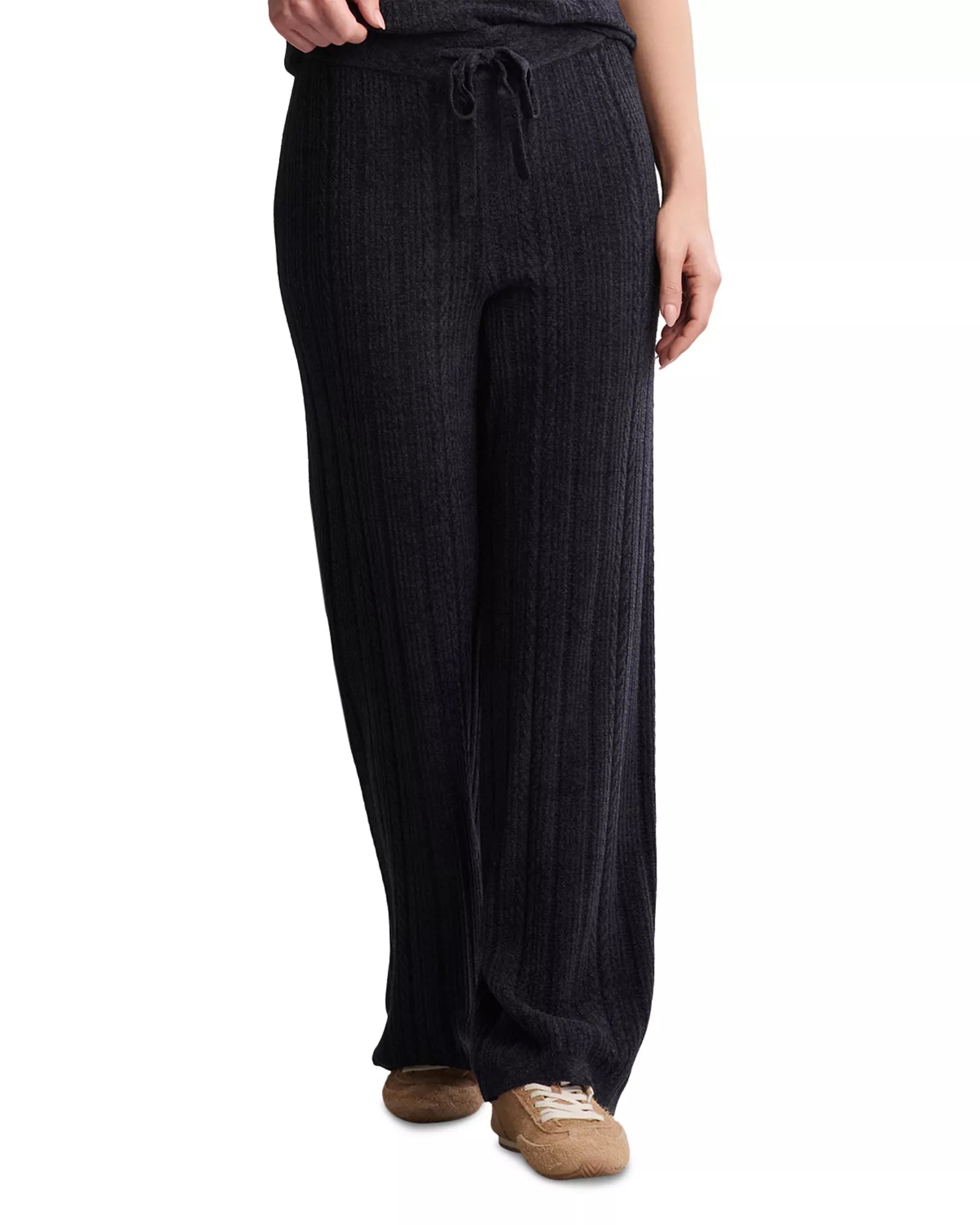 Barefoot Dreams CozyChic Ultra Lite® Cable Knit Ankle Pants in Black