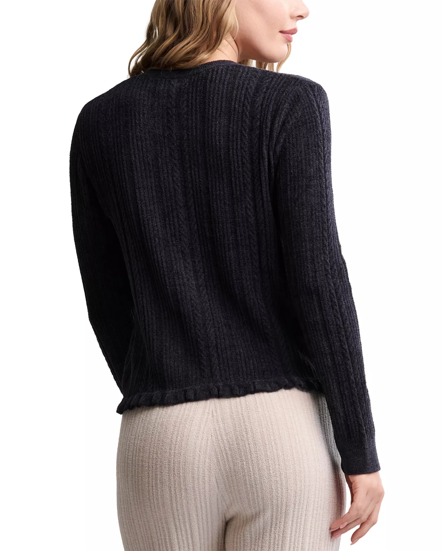 Barefoot Dreams CozyChic Ultra Lite® Cable Knit Cardigan in Black