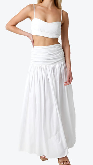 Blaire Maxi Skirt Set in White