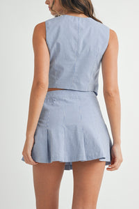 Kelsi Vest Top & Mini Skirt Set