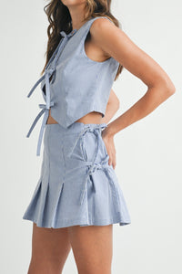 Kelsi Vest Top & Mini Skirt Set