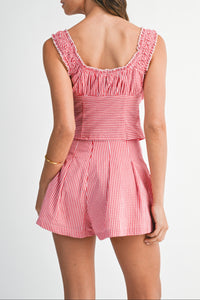 Dena Gingham Top & Shorts Set
