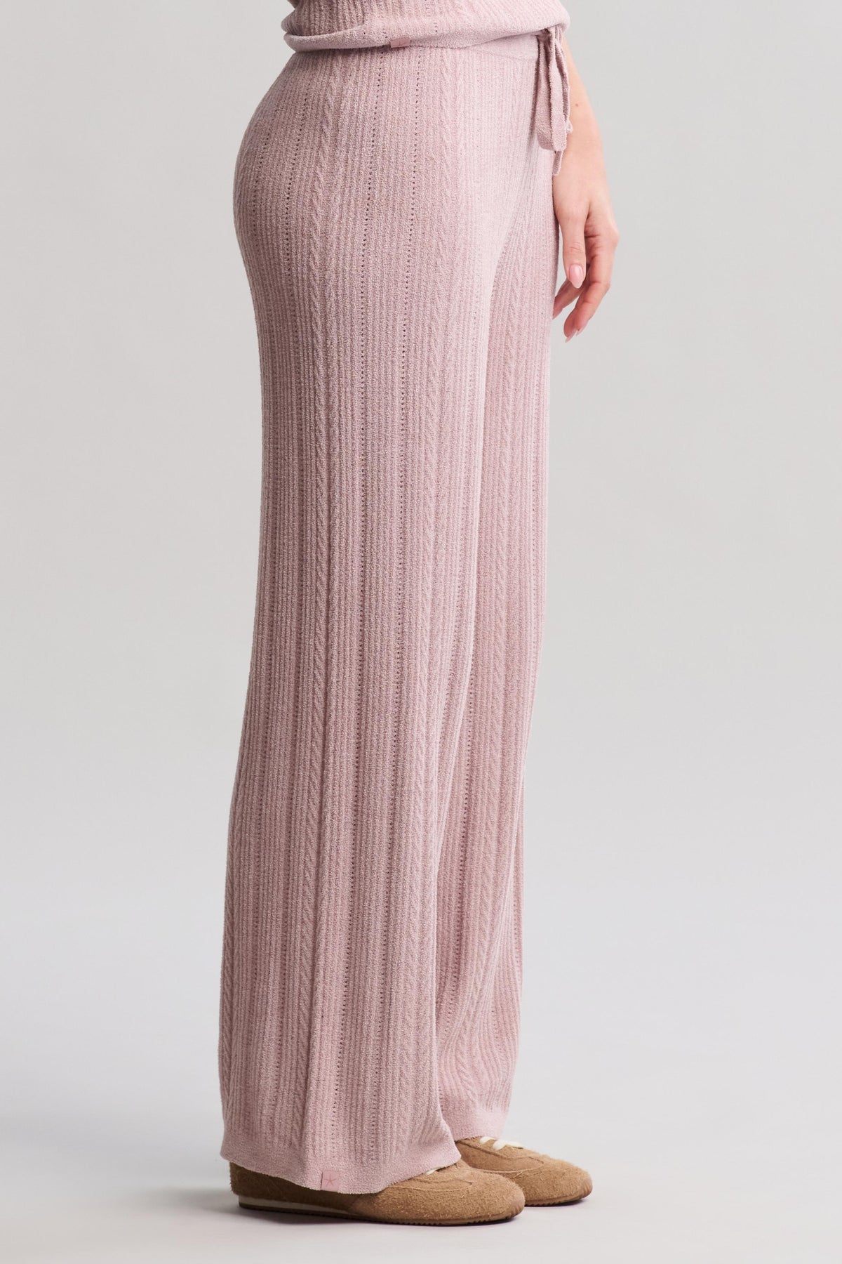 Barefoot Dreams CozyChic Ultra Lite® Cable Knit Ankle Pants in Teaberry