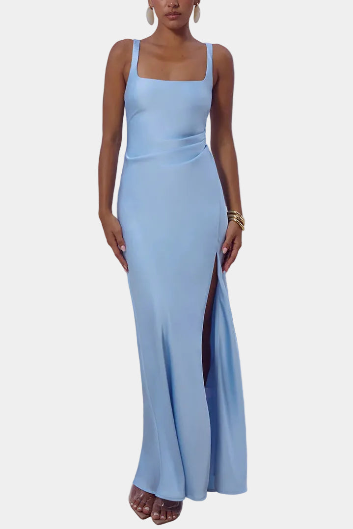 Runaway The Label Esme High Split Maxi Dress in Sky Blue – Square-dclothing