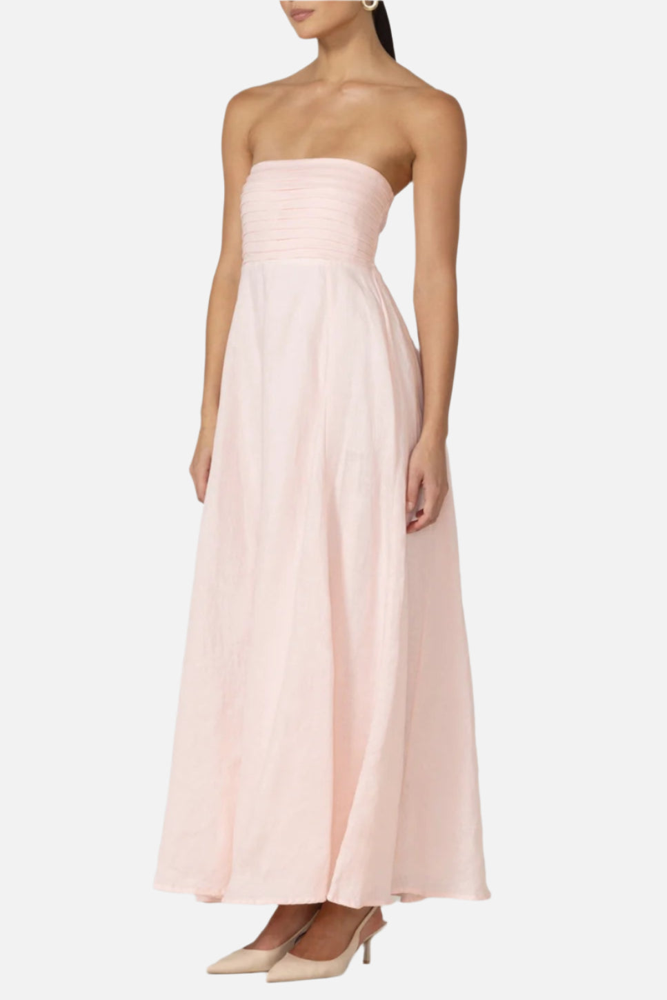 talia linen maxi dress Talia Pintuck Linen Maxi Dress