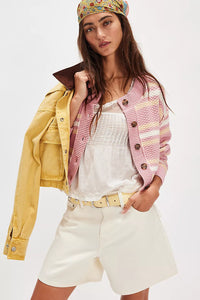 Free People Lila Stripe Cardi