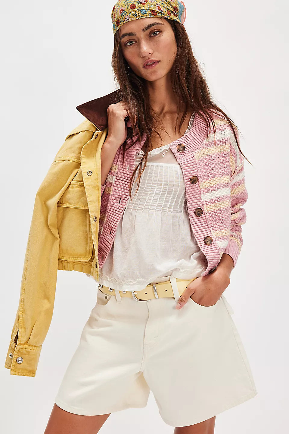 Free People Lila Stripe Cardi