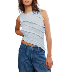 Free People Pink Sands Smocked Top
