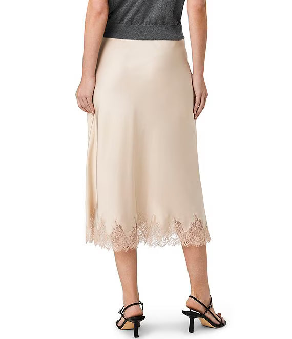 French Connection Ennis Lace Satin Midi Skirt