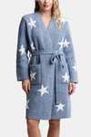 Barefoot Dreams CozyChic Starry Night Robe in Blue Dusk-Pearl
