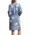 Barefoot Dreams CozyChic Starry Night Robe in Blue Dusk-Pearl
