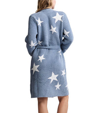 Barefoot Dreams CozyChic Starry Night Robe in Blue Dusk-Pearl