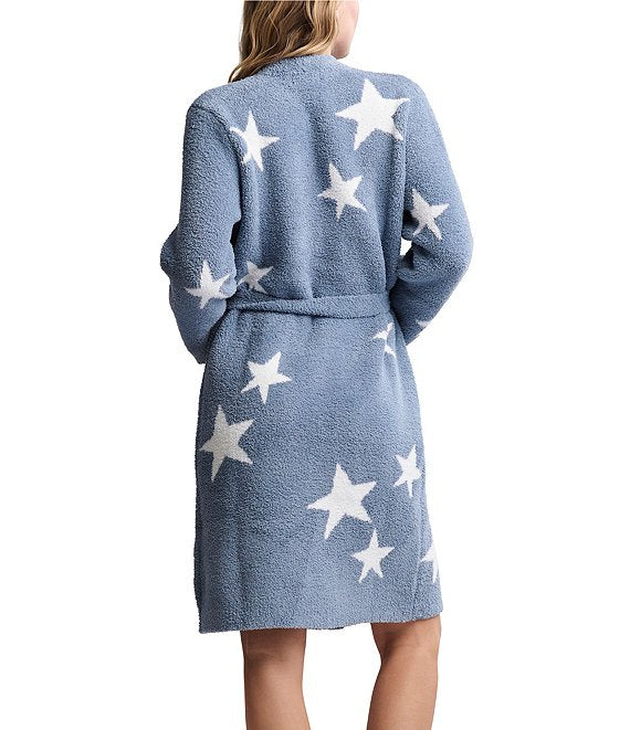 Barefoot Dreams CozyChic Starry Night Robe in Blue Dusk-Pearl