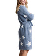 Barefoot Dreams CozyChic Starry Night Robe in Blue Dusk-Pearl