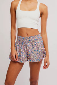 FP Movement Get Your Flirt On Printed Shorts in Ditsy Peach Combo