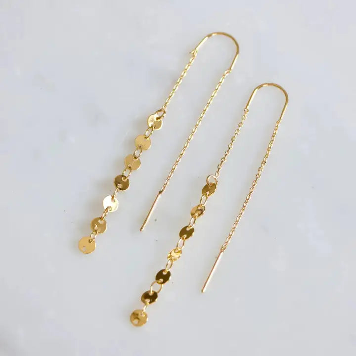 Mesa Blue Coin Threader Earrings