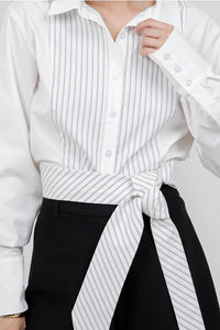 Jada Poplin Contrast Stripe Top
