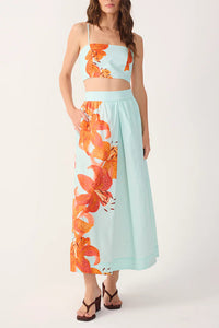 Dress To Blue Lily Crop Top & Skirt Set