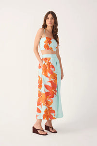 Dress To Blue Lily Crop Top & Skirt Set