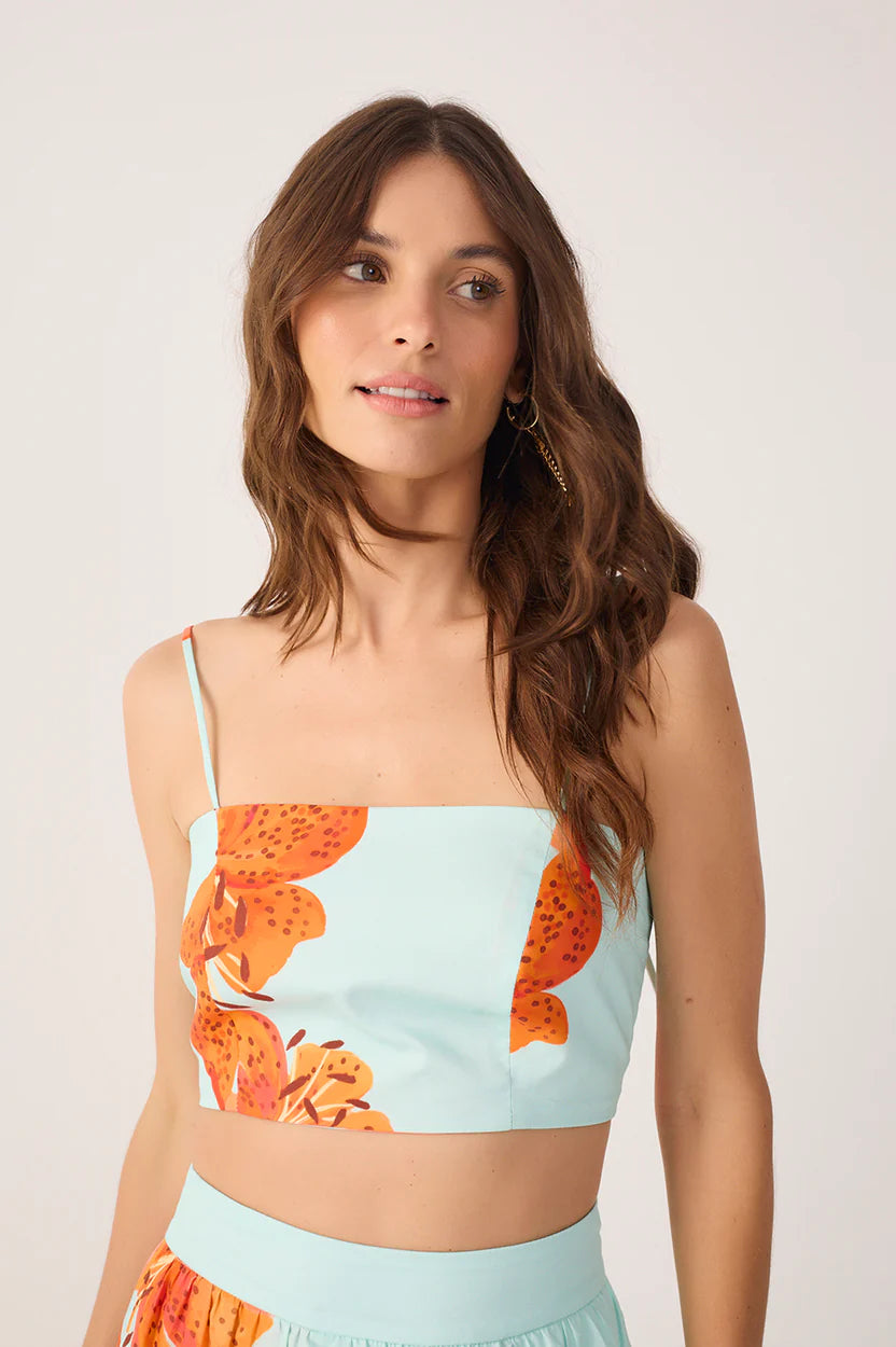 Dress To Blue Lily Crop Top & Skirt Set