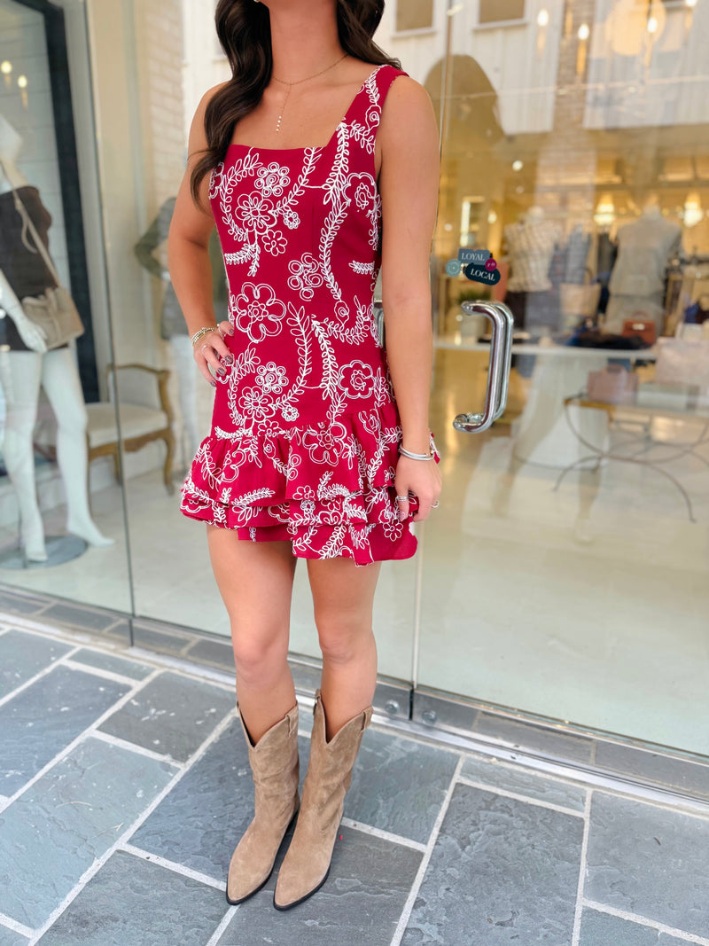 Jordie Embroidered Mini Dress