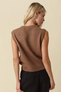 Ashton Sweater Vest in Camel