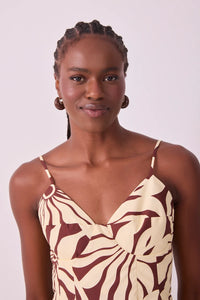 Dress To Brown Alvorecer Pleated Cotton Blouse