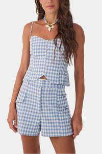 Dress To Gingham Bustier Top & Shorts Set