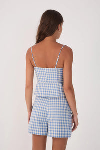 Dress To Gingham Bustier Top & Shorts Set