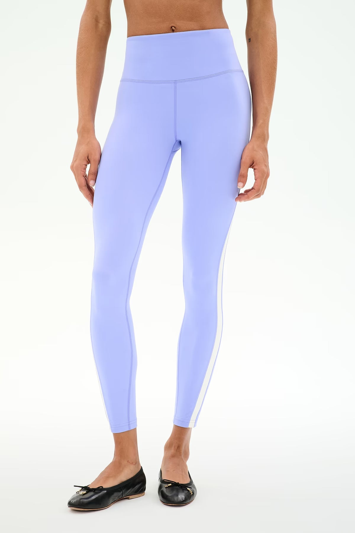 SPLITS59 Miles High Waist 7/8 Leggings in Purple Haze/White