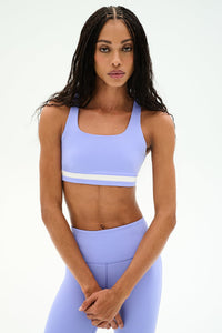 SPLITS59 Miles Rigor Bra in Purple Haze/White