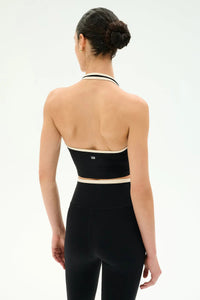 SPLITS59 Rory Airweight Halter Bralette in Black/Creme