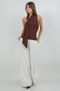Leslie Knit One Shoulder Scarf Top