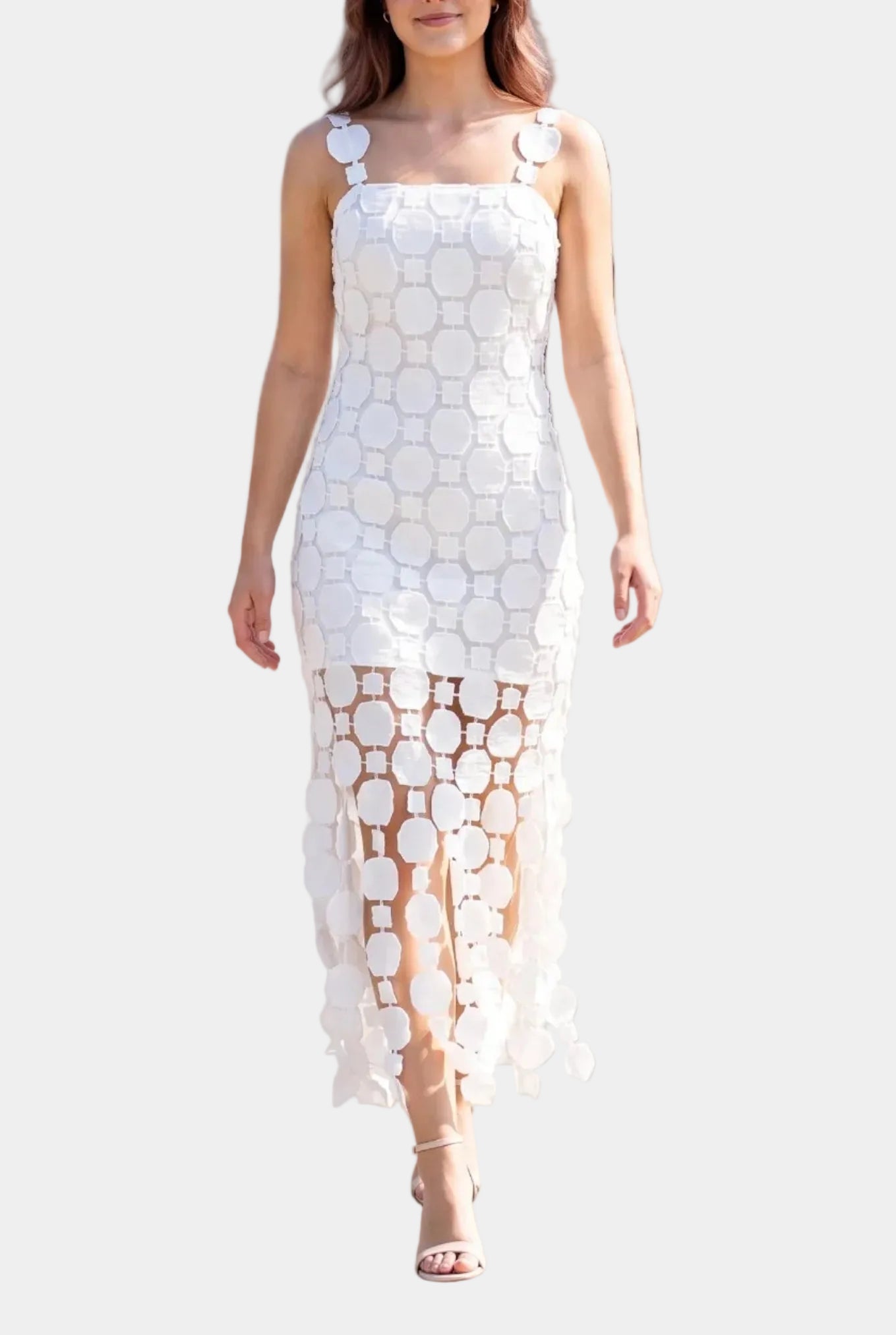 Gigi Fringe Appliqué Midi Dress