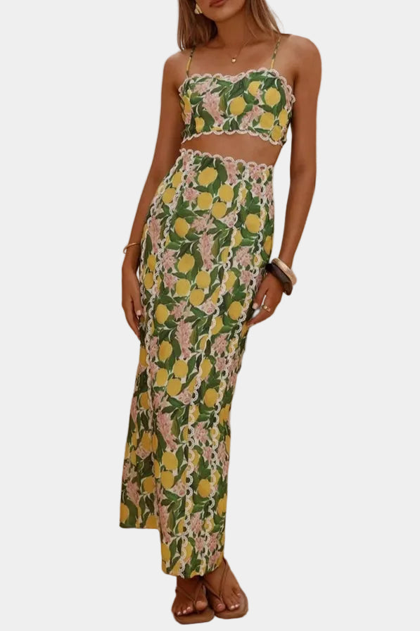 Grayton Floral Crop Top & Skirt Set