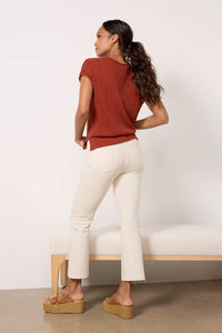 Pistola Lennon High Rise Crop Boot Jeans in Sandstone