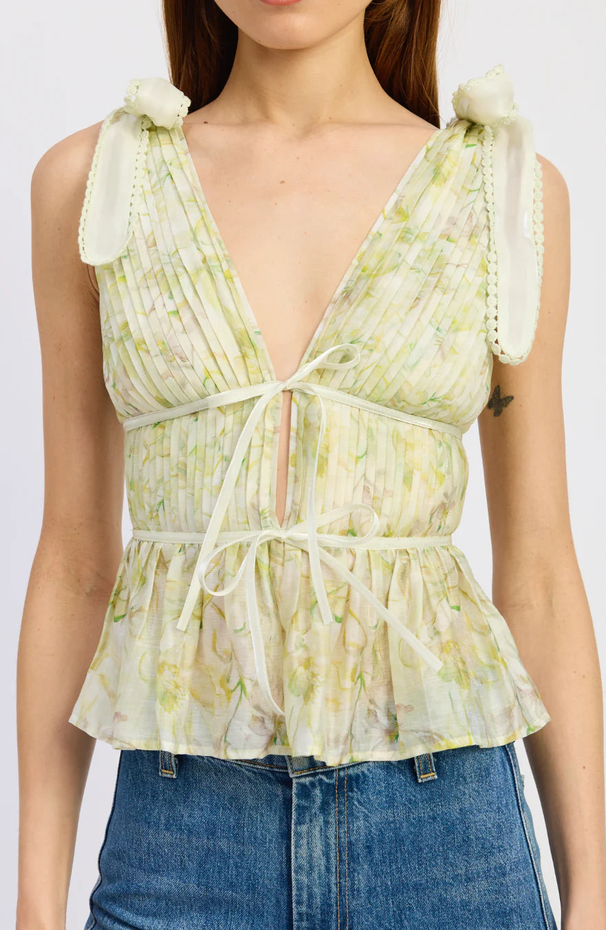 En Saison Claire Peplum Top