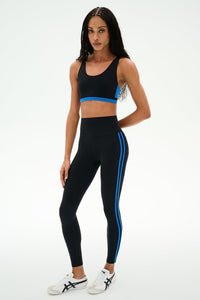 SPLITS59 Ella High Waist Airweight 7/8 Leggings in Black/Blue
