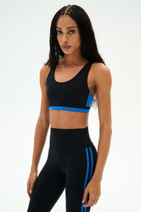 SPLITS59 Maci Airweight Bra in Black/Blue
