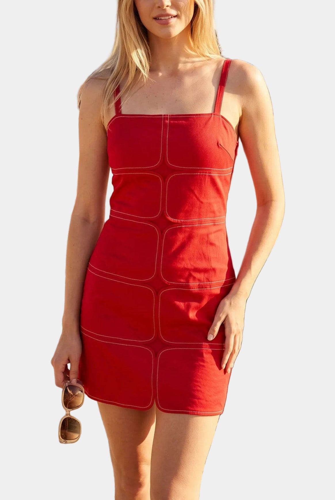 Gia Eyelet Stripe Mini Dress