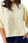 Allie Short Sleeve Sweater Top in Butter