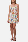 Moon River Tropical Print Sleeveless Mini Dress
