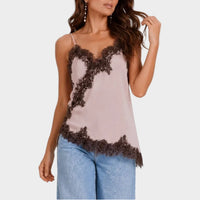 Ava Lace Trim Satin Camisole
