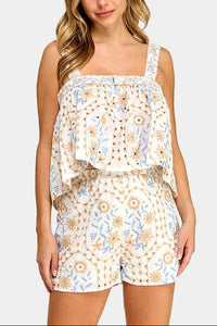 Winny Embroidered Top & Shorts Set