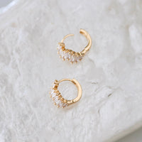 Mesa Blue Cz Baguette Huggie Hoop Earrings