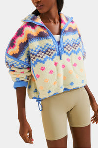 FP Movement Printed Mountain High Half Zip Fleece in Isle Knit Spring