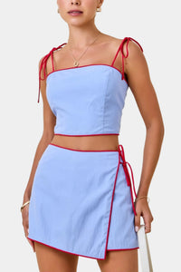 Hampton Contrast Piping Top & Skort Set
