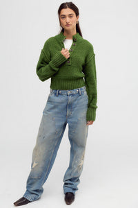 Free People Tucked Henley Pullover in Courtyard Combo