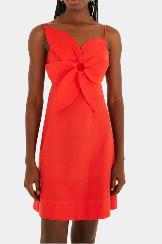 FARM Rio Red Flowers Mini Dress