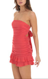 Orbella Crepe Ruched Mini Dress